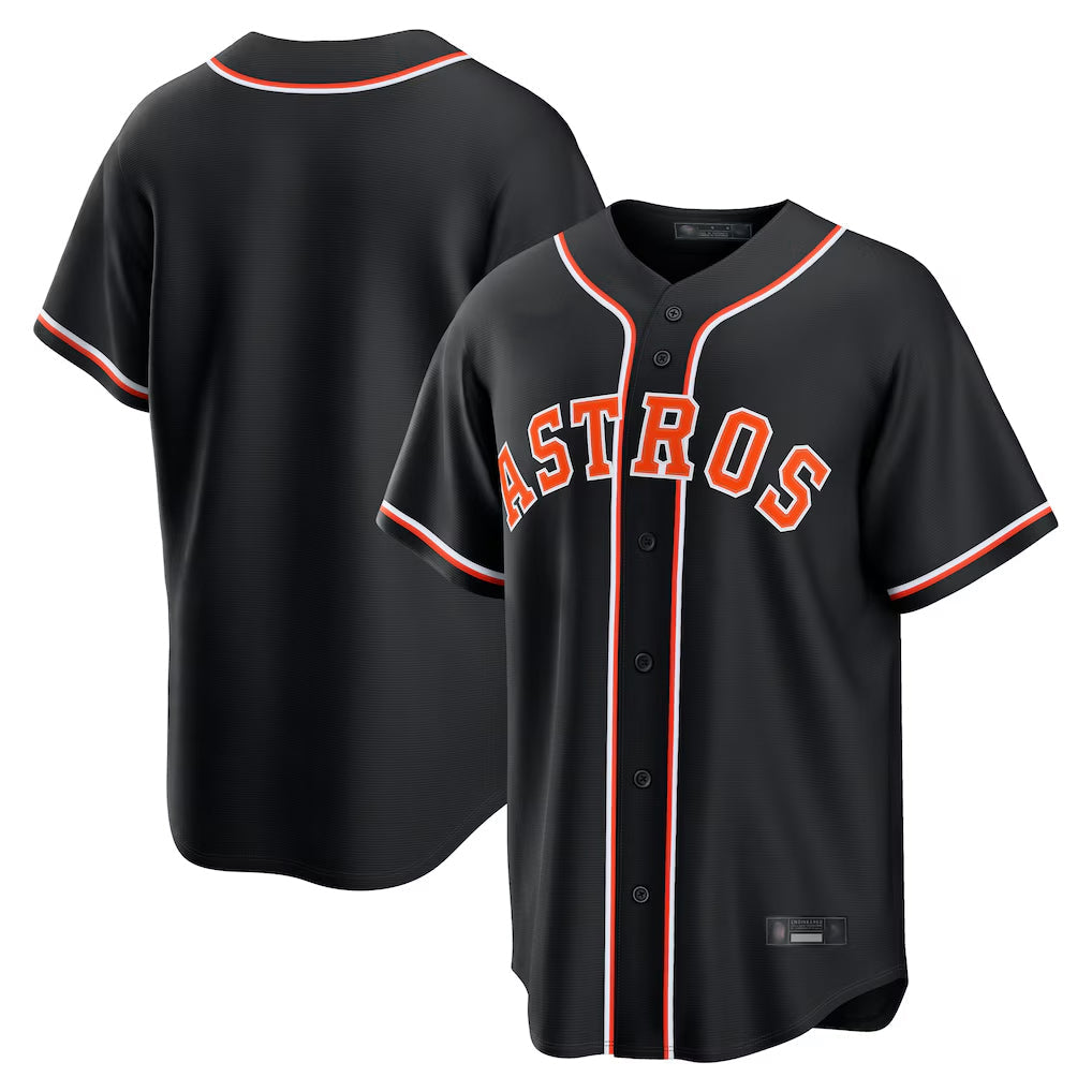 MATTH H.Astros Black Fashion Out Home Game Blank Player Stitched Jerseys