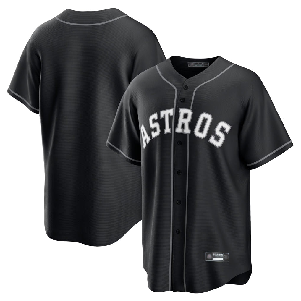 MATTH H.Astros Black Home Game Blank Player Stitched Jerseys