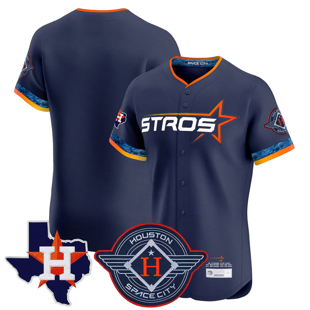MATTH H.Astros Navy City Connect Texas Patch Vapor Premier Blank Player Limited Elite Home Stitched Jerseys