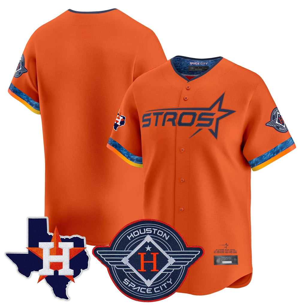 MATTH H.Astros Orange City Connect Texas Patch Vapor Premier Blank Player Limited Home Stitched Jerseys