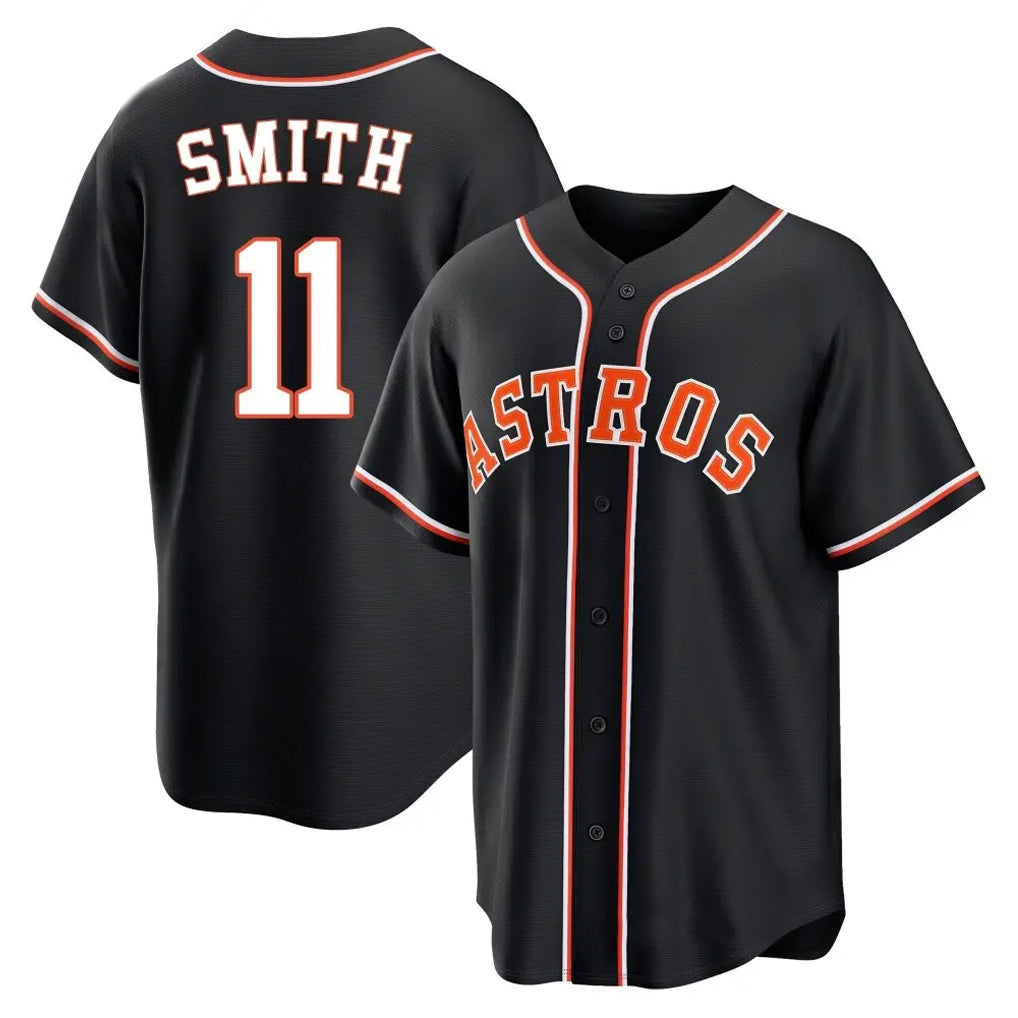 MATTH H.Astros #11 Cam Smith Player Black Fashion Out Home Game Stitched Jerseys
