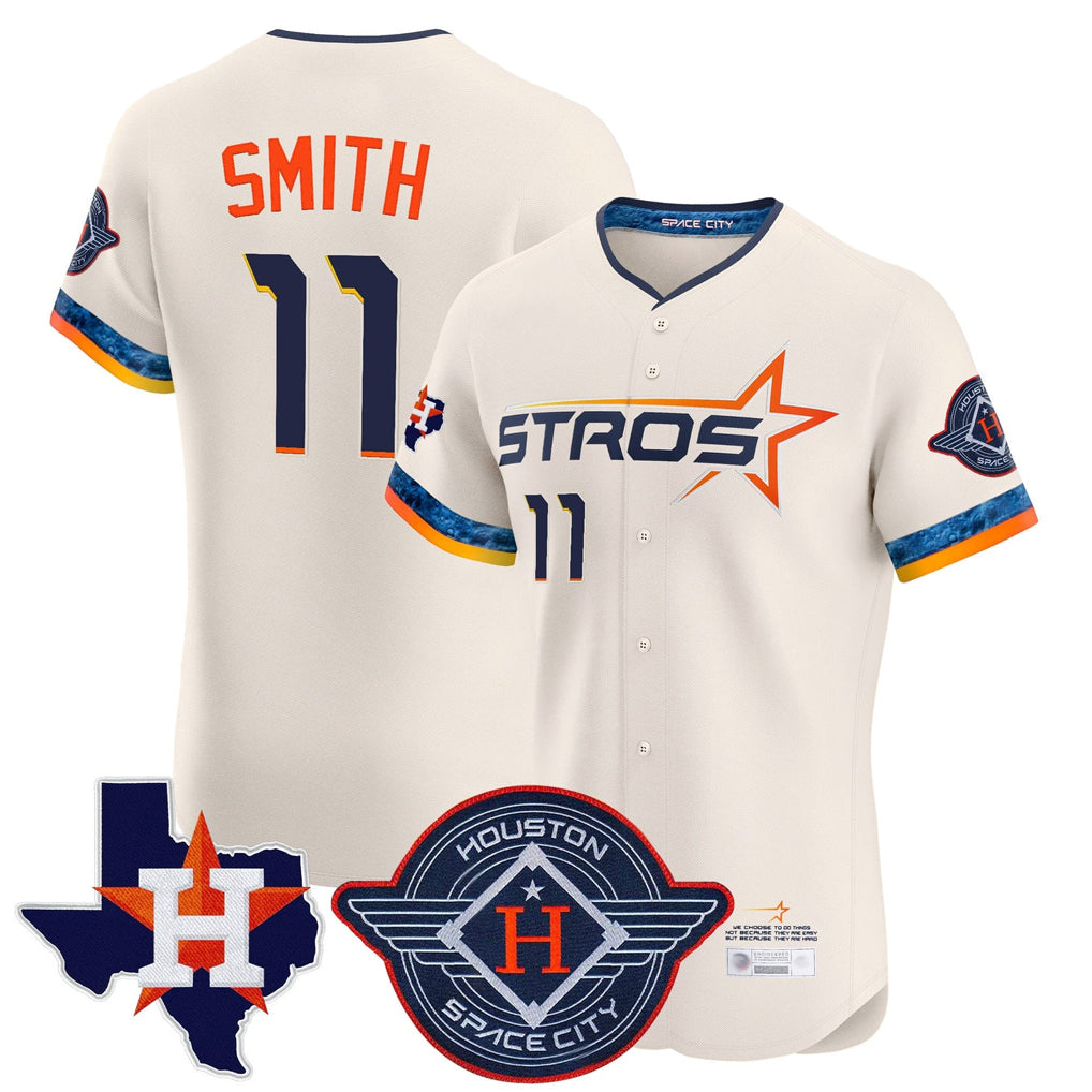 MATTH H.Astros #11 Cam Smith Player Cream City Connect Texas Patch Vapor Premier Limited Elite Home Stitched Jerseys