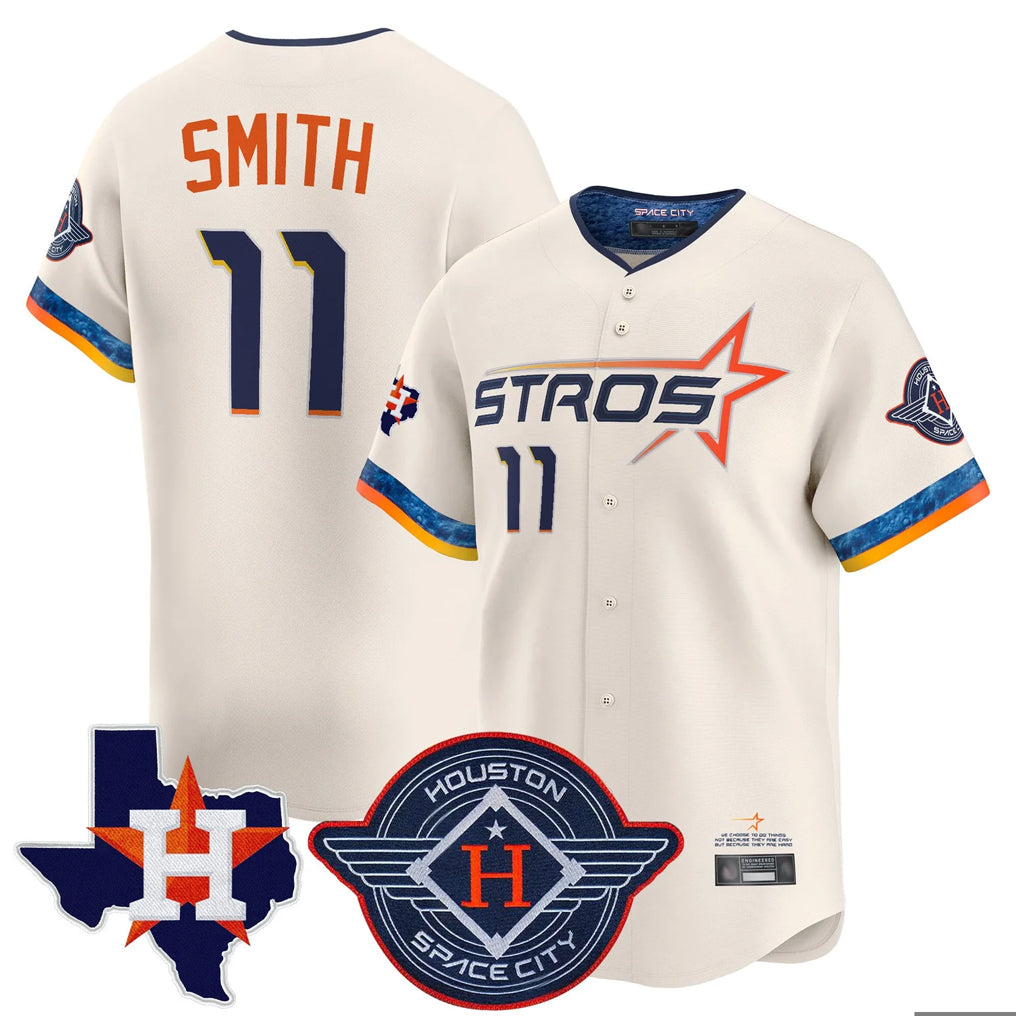 MATTH H.Astros #11 Cam Smith Player Cream City Connect Texas Patch Vapor Premier Limited Home Stitched Jerseys