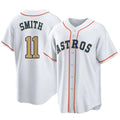 MATTH H.Astros #11 Cam Smith Player Gold Collection Game Home Stitched Jerseys