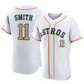 MATTH H.Astros #11 Cam Smith Player Gold Collection Limited Elite Home Stitched Jerseys