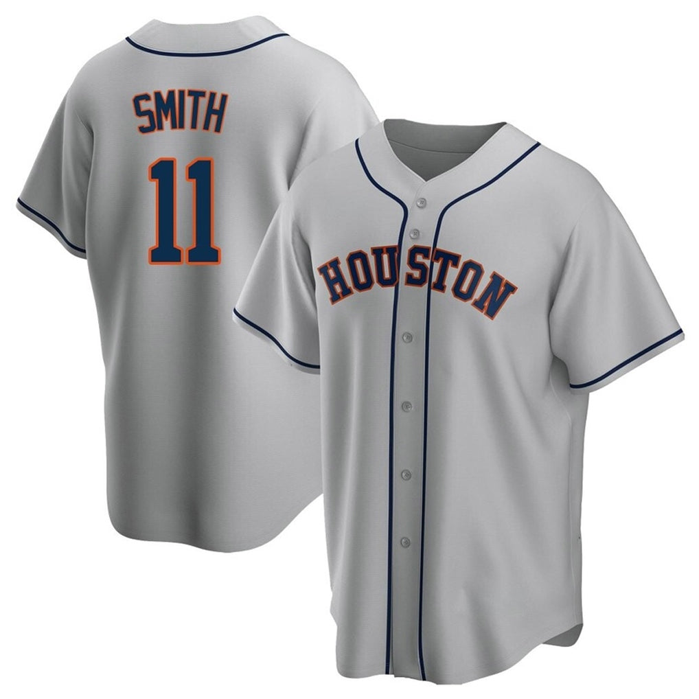 MATTH H.Astros #11 Cam Smith Player Gray Home Game Stitched Jerseys