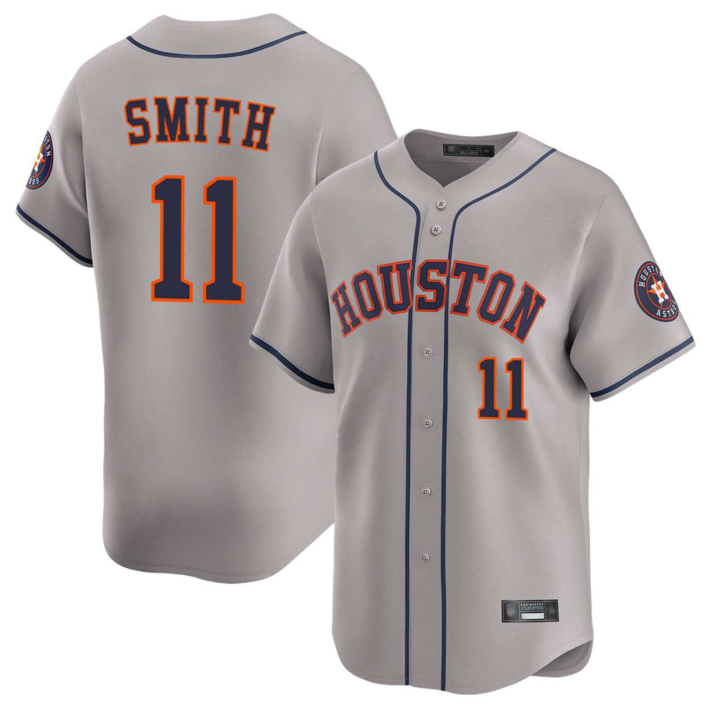 MATTH H.Astros #11 Cam Smith Player Gray Home Limited Stitched Jerseys