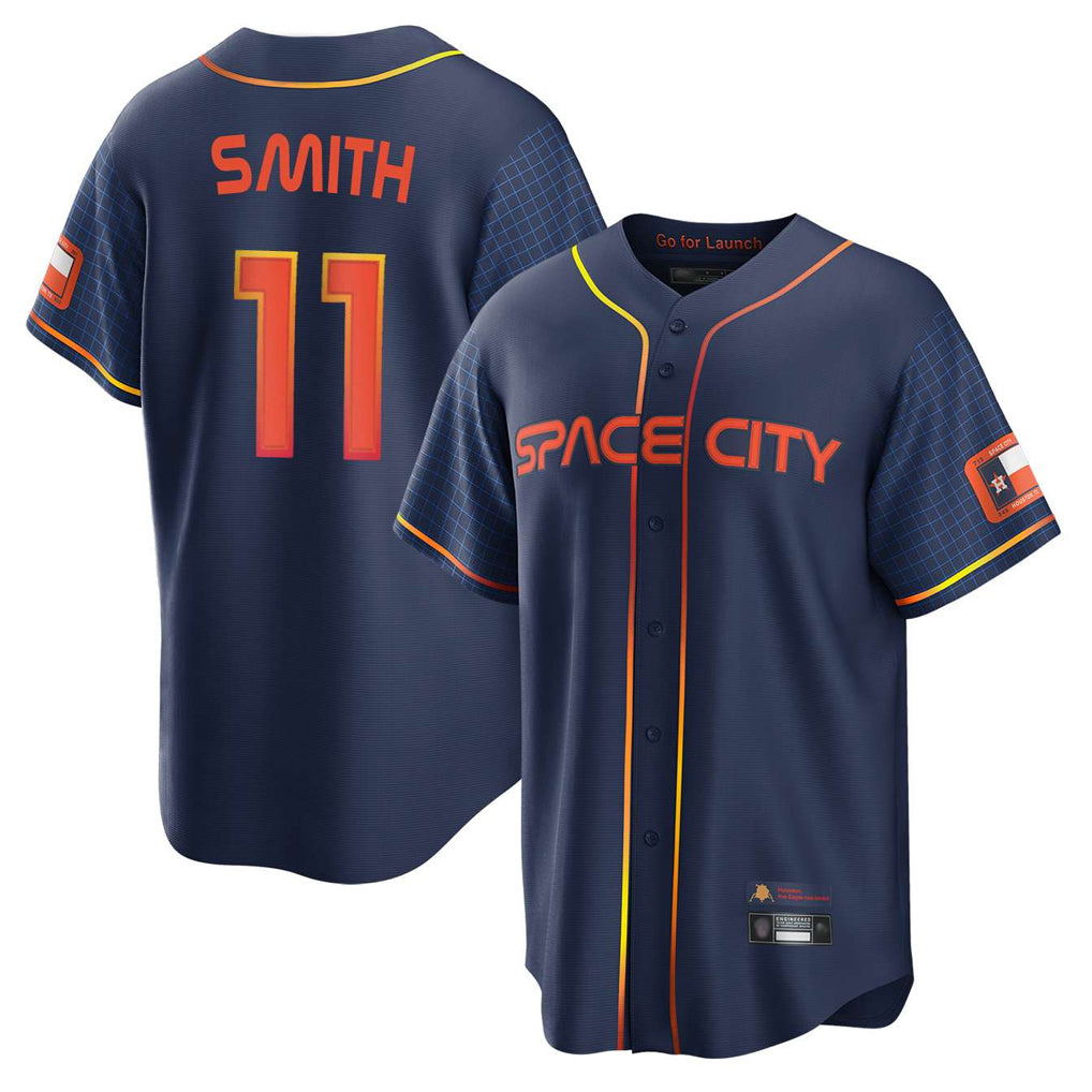 MATTH H.Astros #11 Cam Smith Player Navy City Connect Home Game Stitched Jerseys