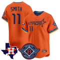 MATTH H.Astros #11 Cam Smith Player Orange City Connect Texas Patch Vapor Premier Limited Home Stitched Jerseys
