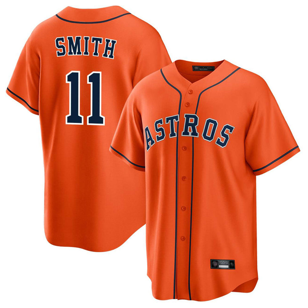 MATTH H.Astros #11 Cam Smith Player Orange Home Game Stitched Jerseys