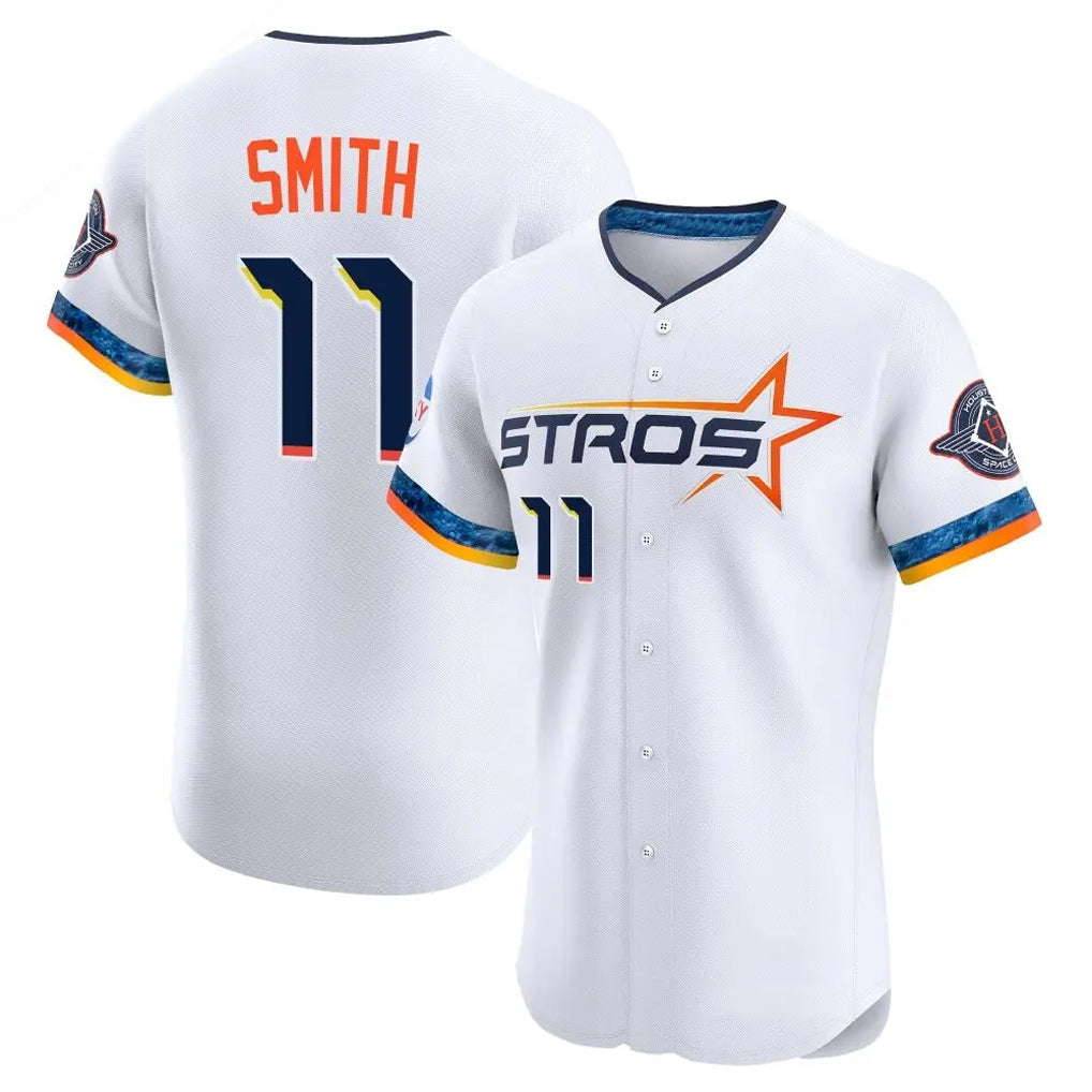 MATTH H.Astros #11 Cam Smith Player White City Connect Limited Elite Home Stitched Jerseys