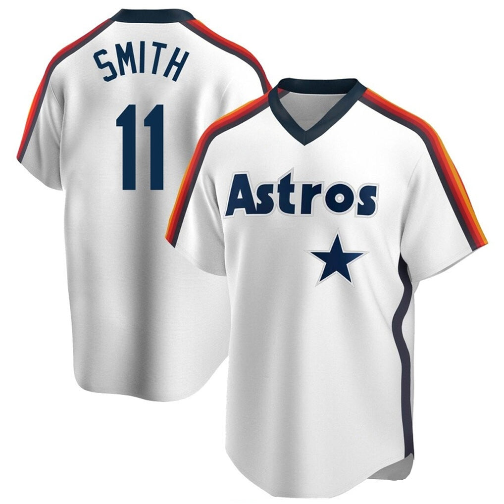 MATTH H.Astros #11 Cam Smith Player White Cooperstown Collection T-shirt Stitched Jerseys