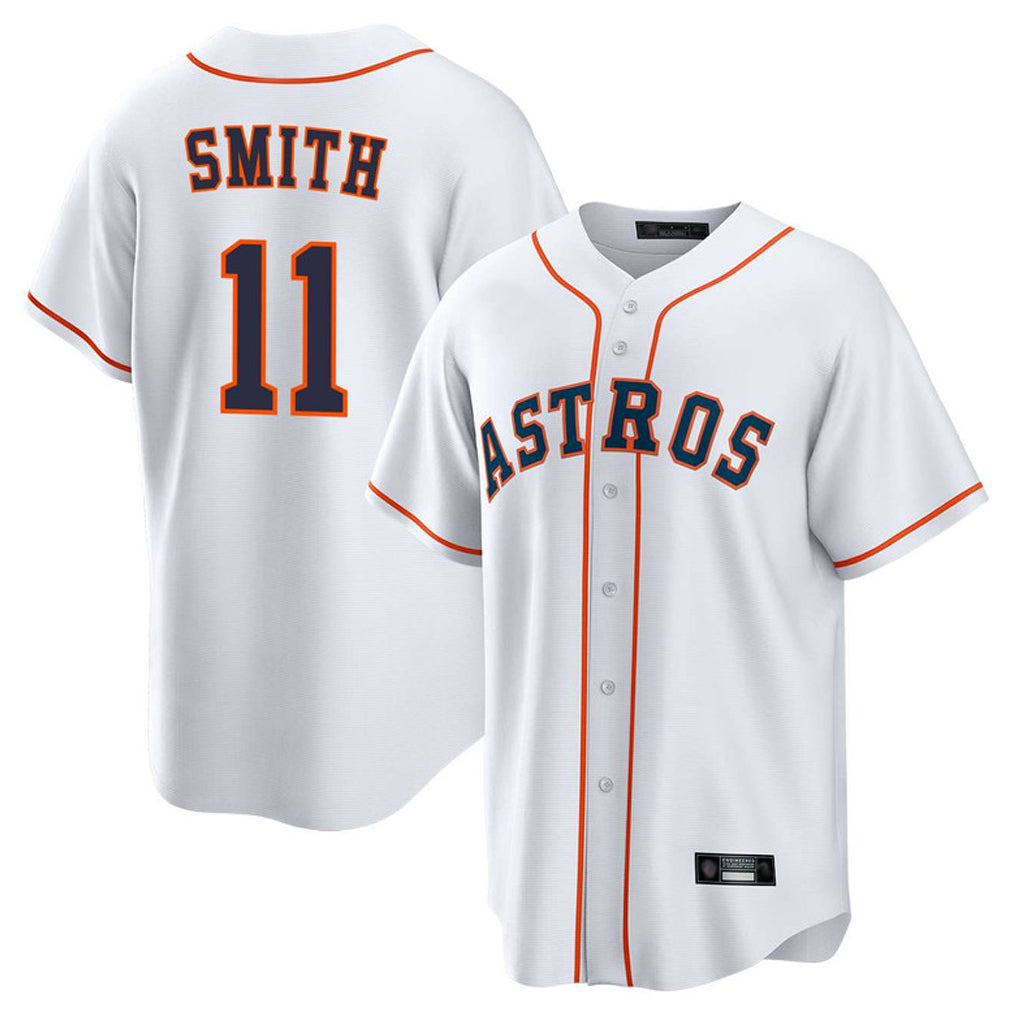 MATTH H.Astros #11 Cam Smith Player White Home Game Stitched Jerseys