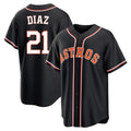 MATTH H.Astros #21 Yainer Diaz Player Black Fashion Out Home Game Stitched Jerseys