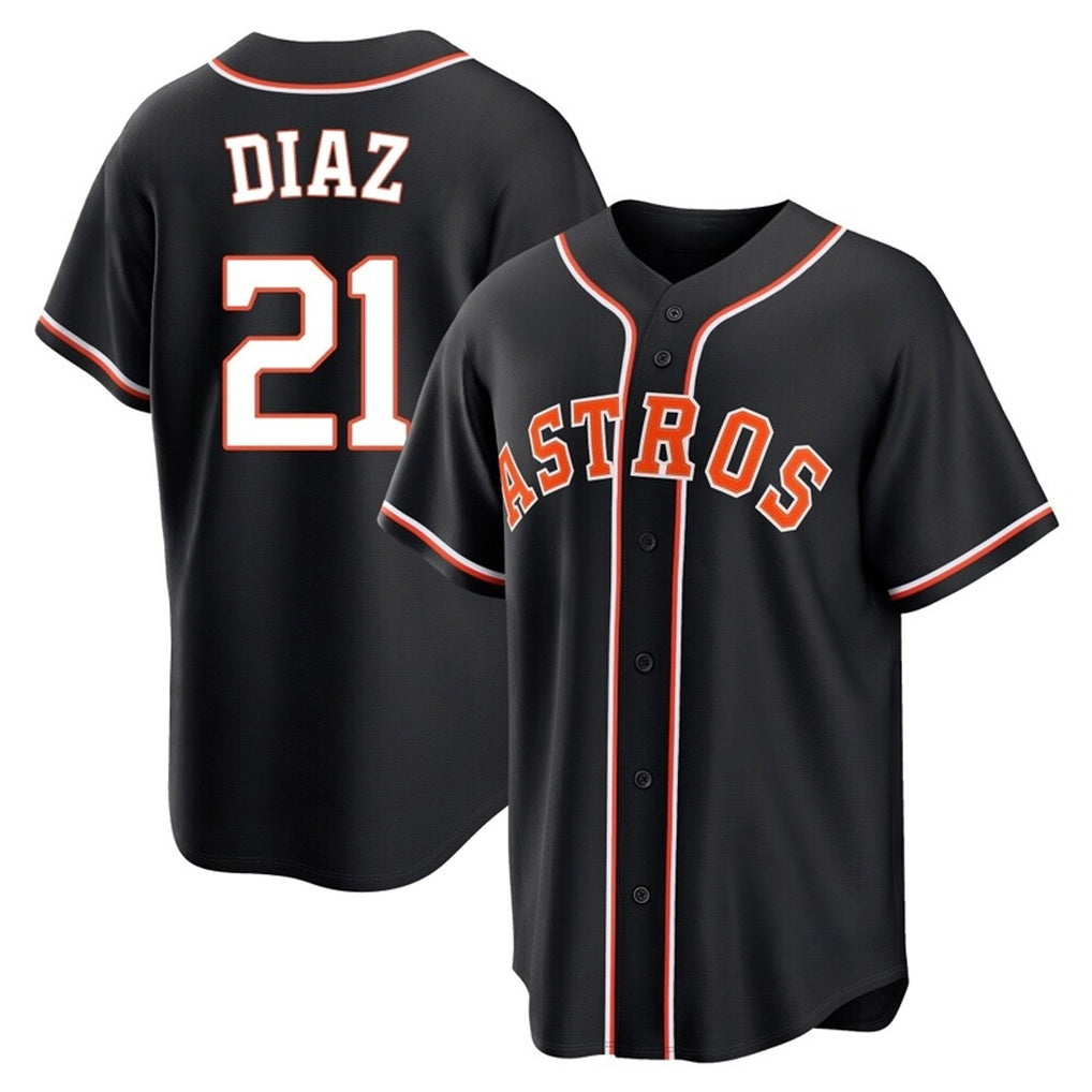 MATTH H.Astros #21 Yainer Diaz Player Black Fashion Out Home Game Stitched Jerseys