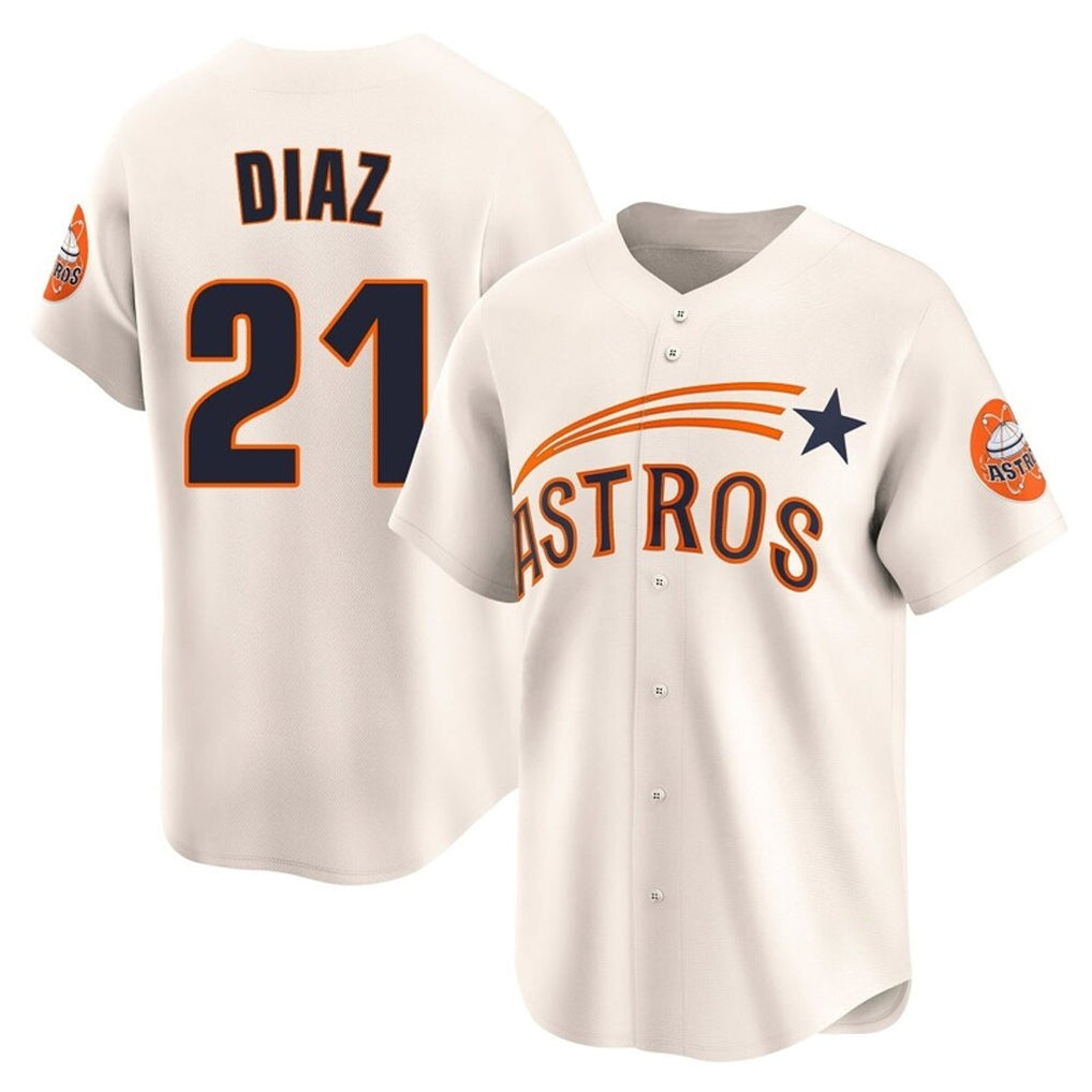 MATTH H.Astros #21 Yainer Diaz Player Cream Throwback Cooperstown Collection Limited Stitched Jerseys