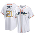 MATTH H.Astros #21 Yainer Diaz Player Gold Collection Game Home Stitched Jerseys