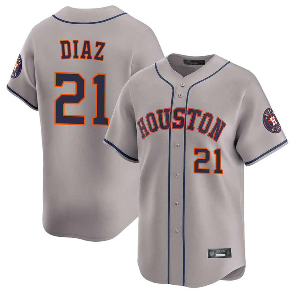 MATTH H.Astros #21 Yainer Diaz Player Gray Home Limited Stitched Jerseys