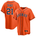 MATTH H.Astros #21 Yainer Diaz Player Orange Home Game Stitched Jerseys