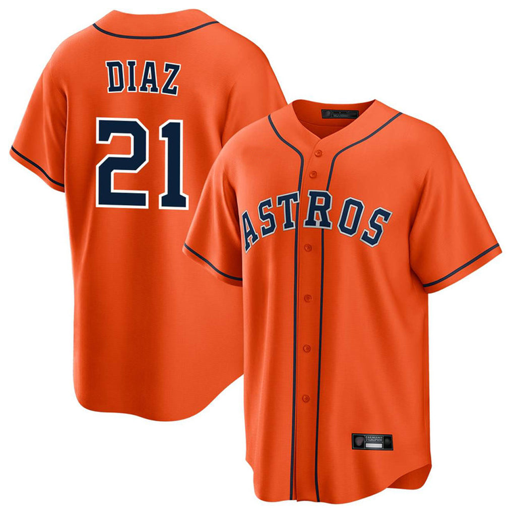 MATTH H.Astros #21 Yainer Diaz Player Orange Home Game Stitched Jerseys