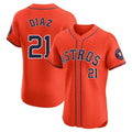 MATTH H.Astros #21 Yainer Diaz Player Orange Home Limited Elite Stitched Jerseys