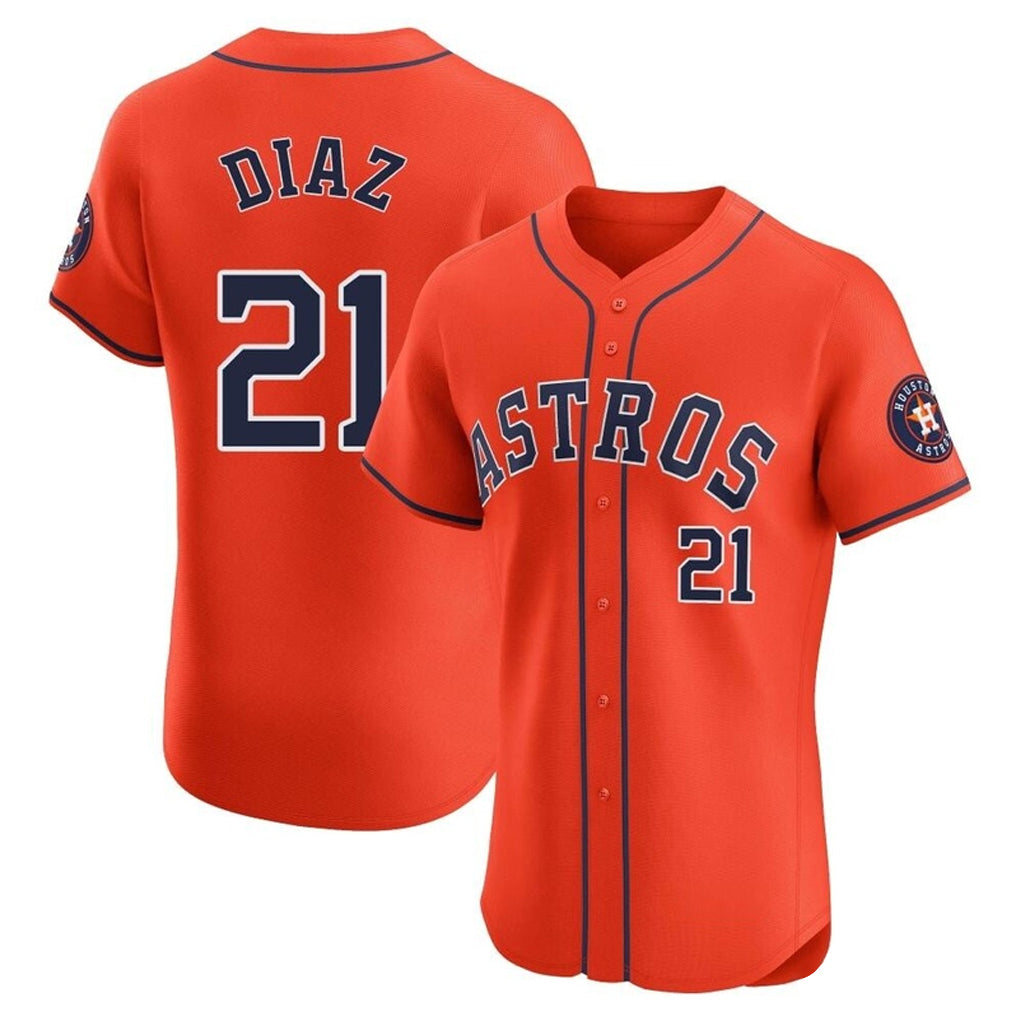 MATTH H.Astros #21 Yainer Diaz Player Orange Home Limited Elite Stitched Jerseys