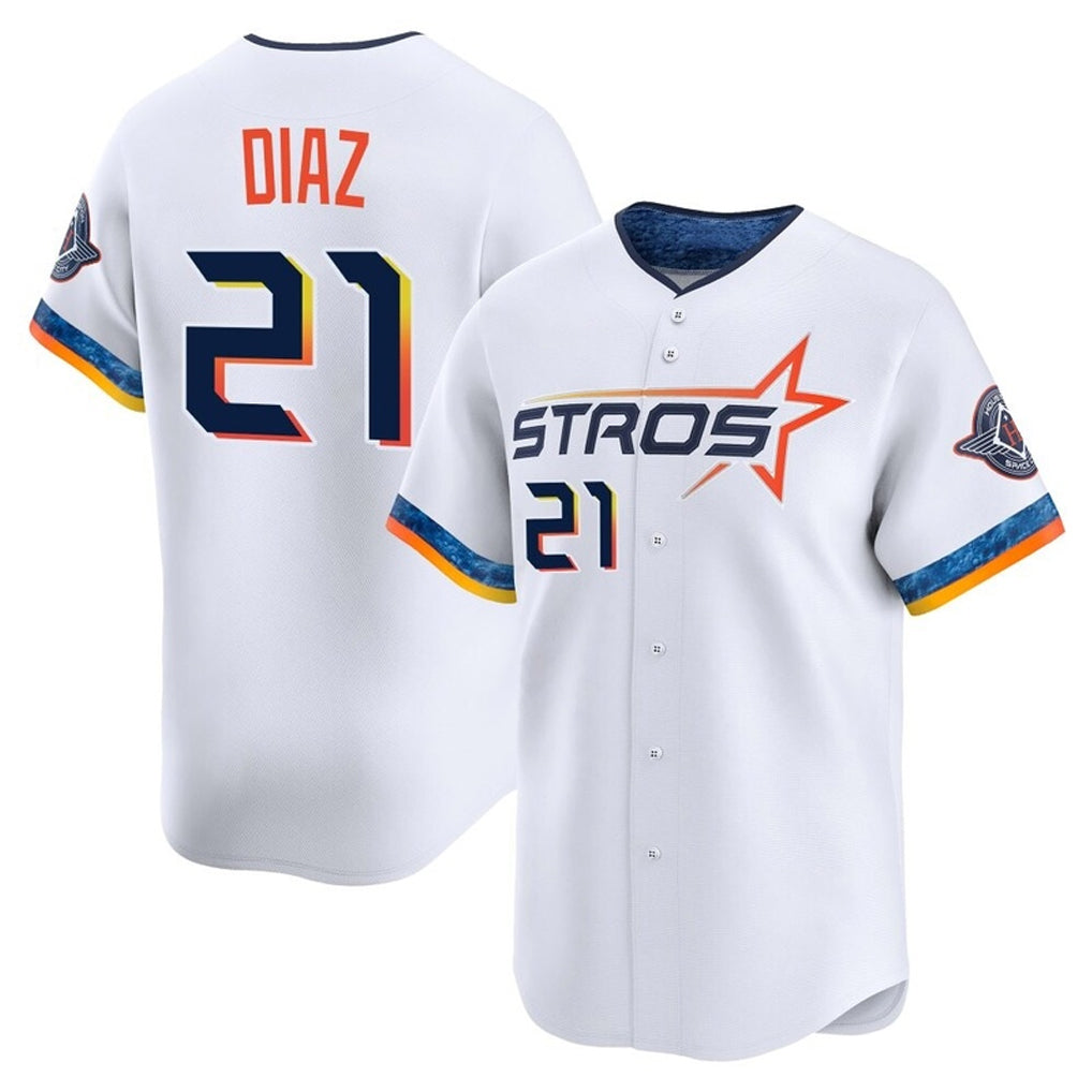 MATTH H.Astros #21 Yainer Diaz Player White City Connect Limited Home Stitched Jerseys