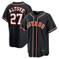 MATTH H.Astros #27 Jose Altuve Player Black Fashion Out Home Game Stitched Jerseys