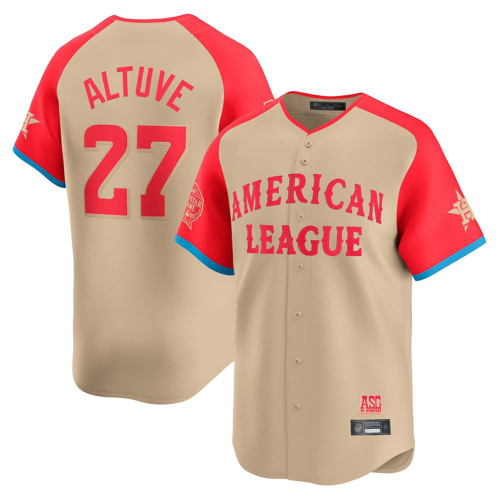 MATTH H.Astros #27 Jose Altuve Player Cream American League All-Star Game Limited Stitched Jerseys
