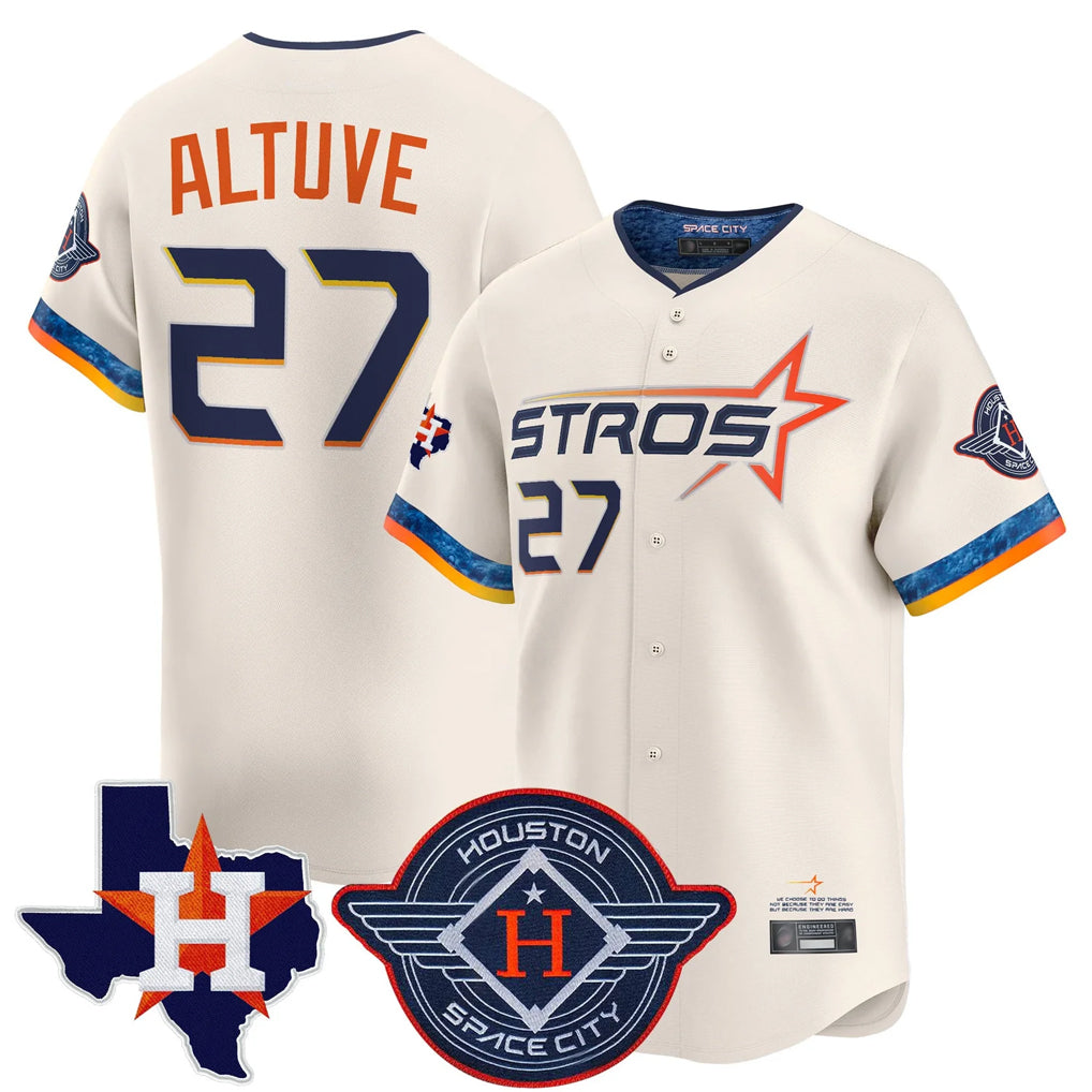 MATTH H.Astros #27 Jose Altuve Player Cream City Connect Texas Patch Vapor Premier Limited Home Stitched Jerseys