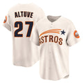 MATTH H.Astros #27 Jose Altuve Player Cream Throwback Cooperstown Collection Limited Stitched Jerseys