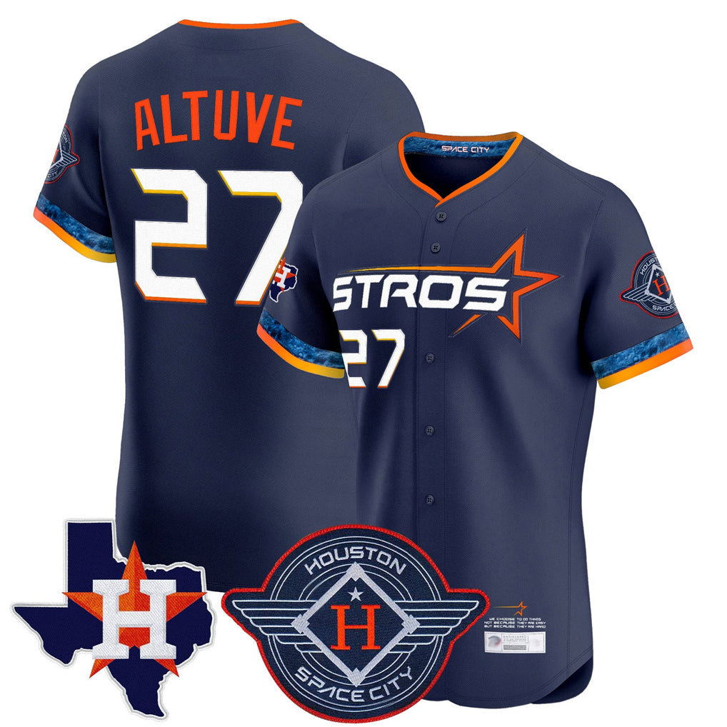 MATTH H.Astros #27 Jose Altuve Player Navy City Connect Texas Patch Vapor Premier Limited Elite Home Stitched Jerseys