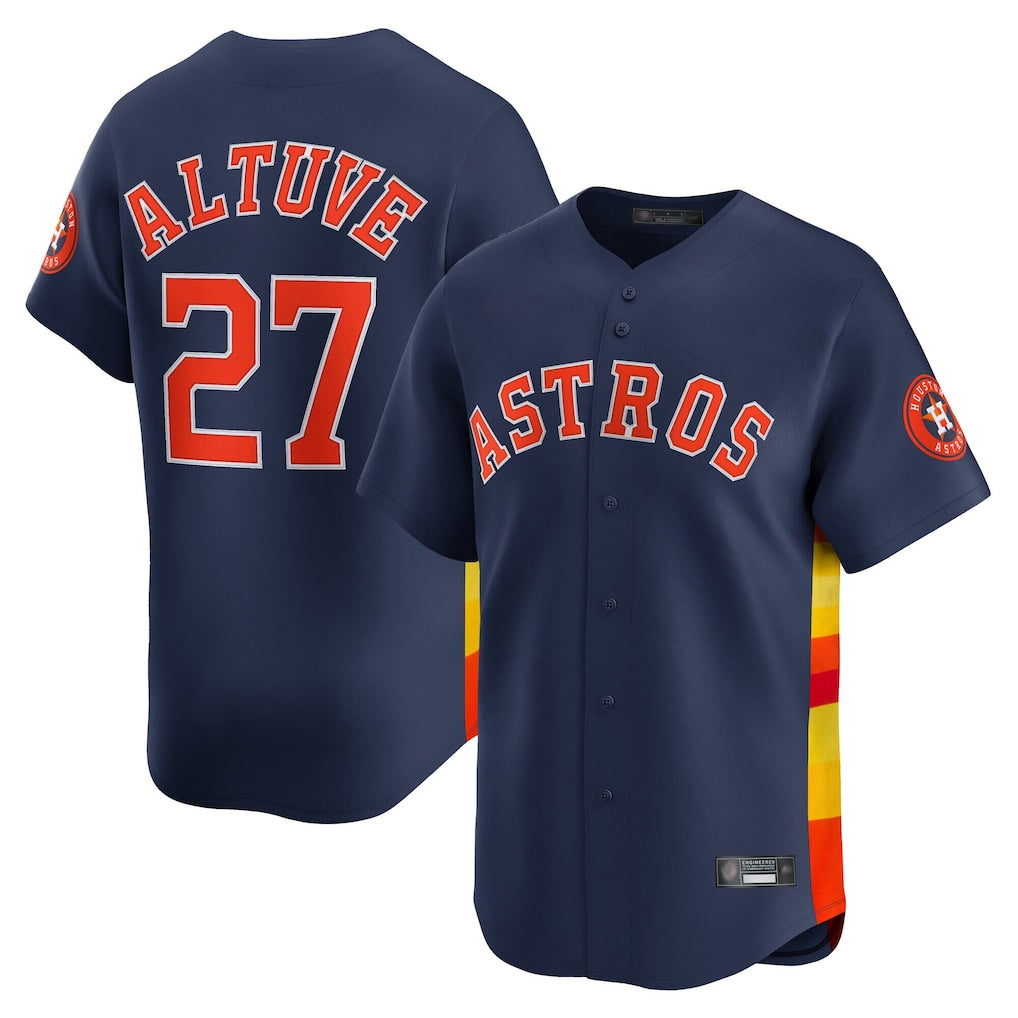 MATTH H.Astros #27 Jose Altuve Player Navy Home Limited Stitched Jerseys