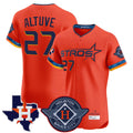 MATTH H.Astros #27 Jose Altuve Player Orange City Connect Texas Patch Vapor Premier Limited Elite Home Stitched Jerseys