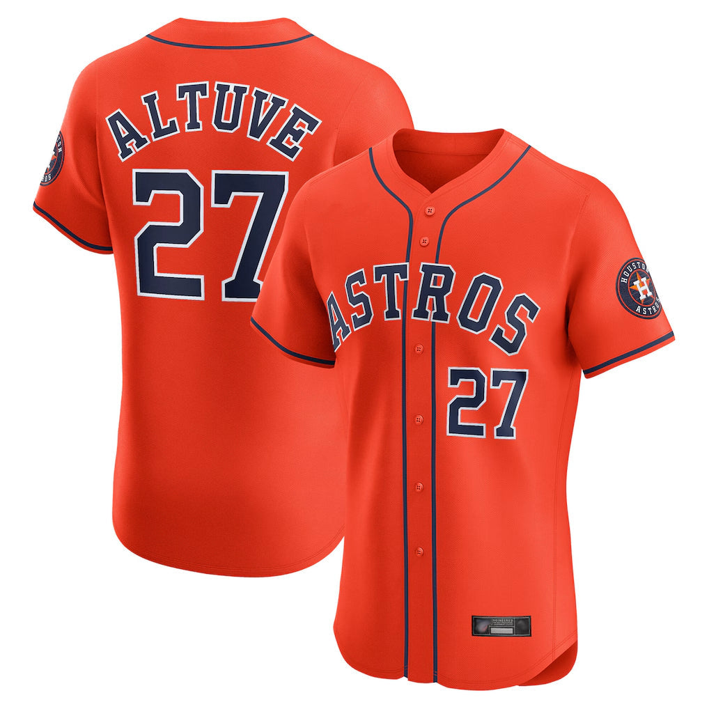 MATTH H.Astros #27 Jose Altuve Player Orange Home Limited Elite Stitched Jerseys