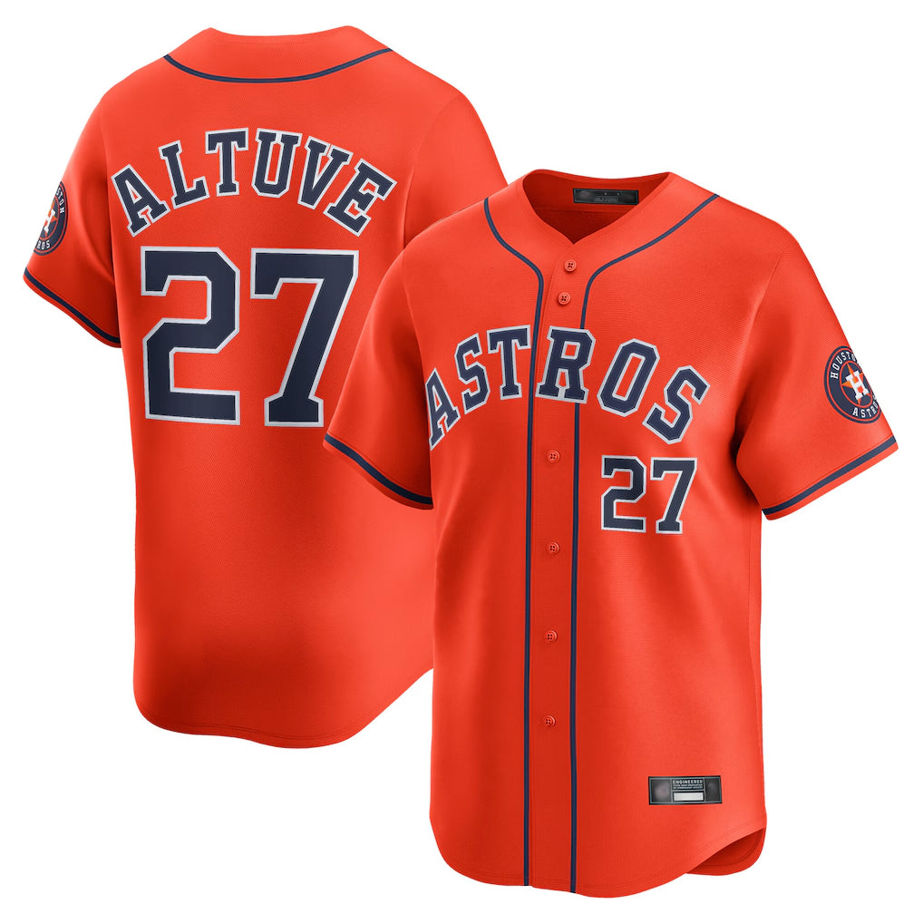 MATTH H.Astros #27 Jose Altuve Player Orange Home Limited Stitched Jerseys