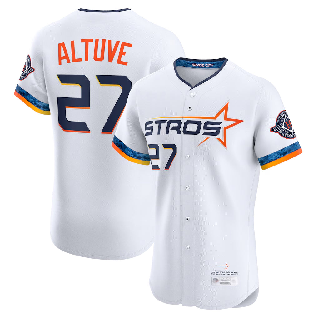 MATTH H.Astros #27 Jose Altuve Player White City Connect Limited Elite Home Stitched Jerseys