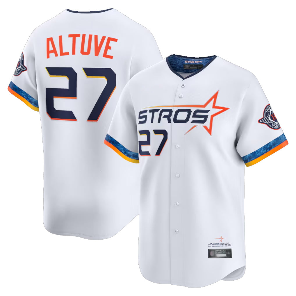MATTH H.Astros #27 Jose Altuve Player White City Connect Limited Home Stitched Jerseys