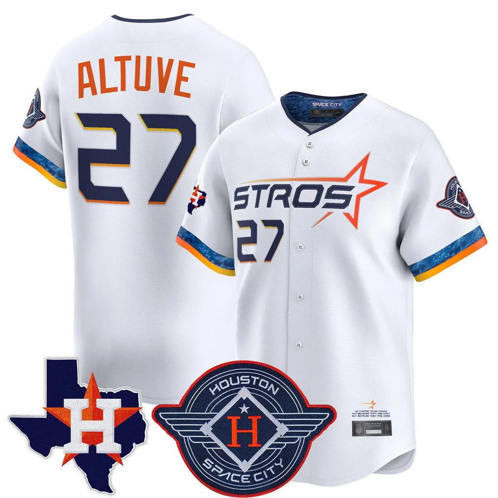 MATTH H.Astros #27 Jose Altuve Player White City Connect Texas Patch Vapor Premier Limited Home Stitched Jerseys