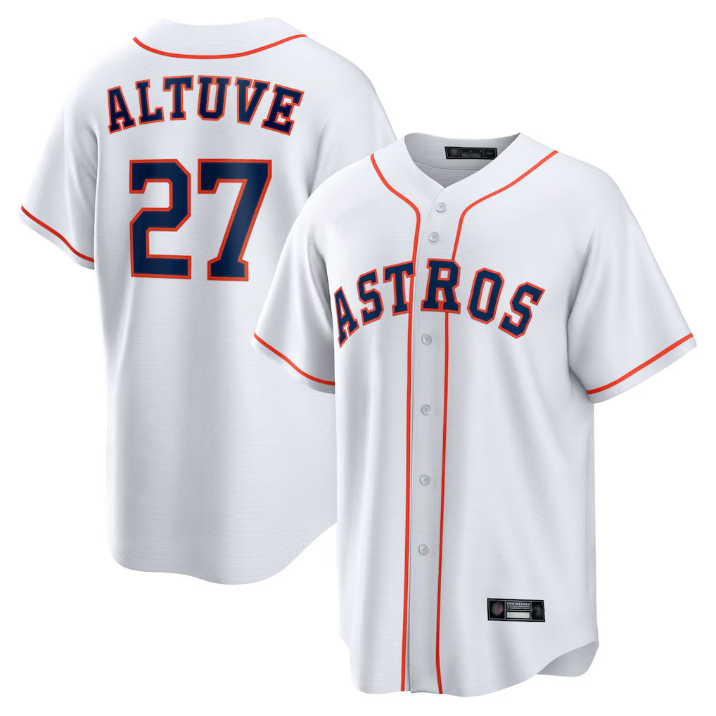 MATTH H.Astros #27 Jose Altuve Player White Home Game Stitched Jerseys