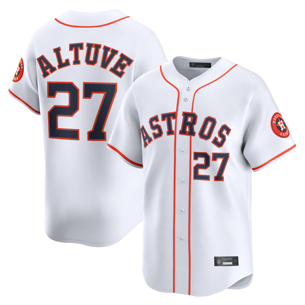 MATTH H.Astros #27 Jose Altuve Player White Home Limited Stitched Jerseys