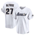 MATTH H.Astros #27 Jose Altuve Player White Throwback Cooperstown Collection Limited Stitched Jerseys