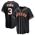 MATTH H.Astros #3 Jeremy Pe?a Player Black Fashion Out Home Game Stitched Jerseys
