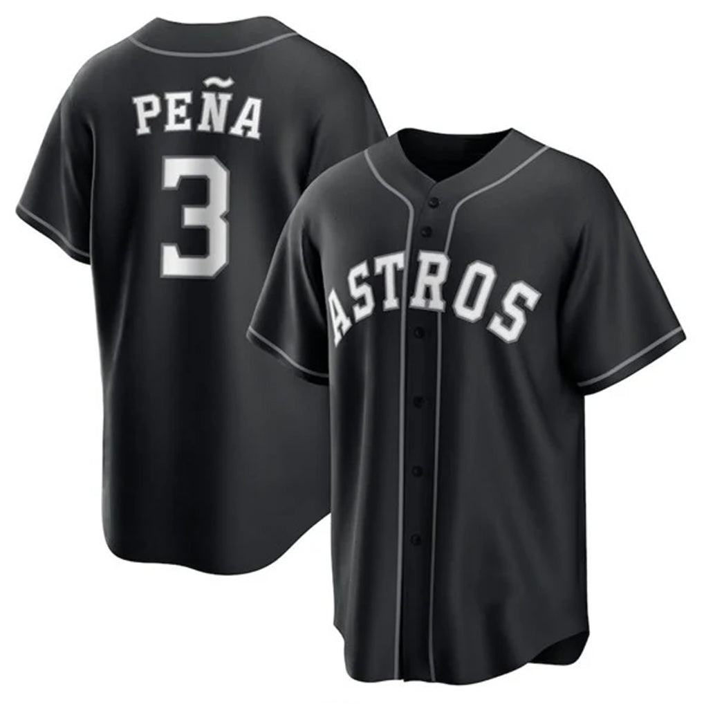 MATTH H.Astros #3 Jeremy Pe?a Player Black Home Game Stitched Jerseys