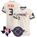 MATTH H.Astros #3 Jeremy Pe?a Player Cream City Connect Texas Patch Vapor Premier Limited Elite Home Stitched Jerseys