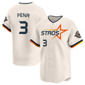 MATTH H.Astros #3 Jeremy Pe?a Player Cream Limited Home Stitched Jerseys