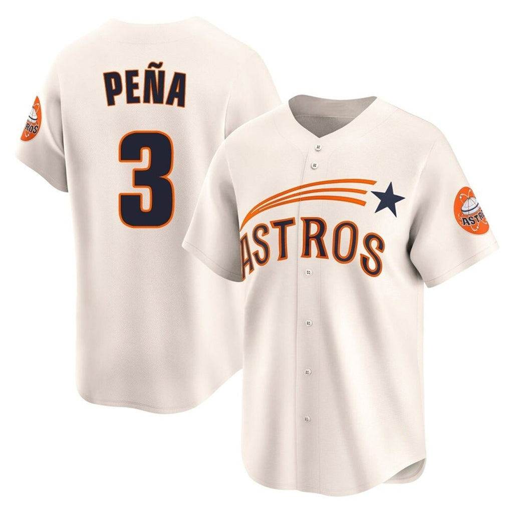 MATTH H.Astros #3 Jeremy Pe?a Player Cream Throwback Cooperstown Collection Limited Stitched Jerseys