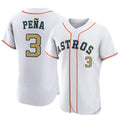 MATTH H.Astros #3 Jeremy Pe?a Player Gold Collection Limited Elite Home Stitched Jerseys