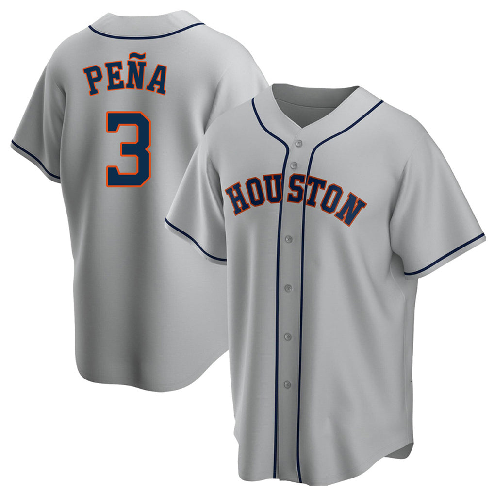 MATTH H.Astros #3 Jeremy Pe?a Player Gray Home Game Stitched Jerseys