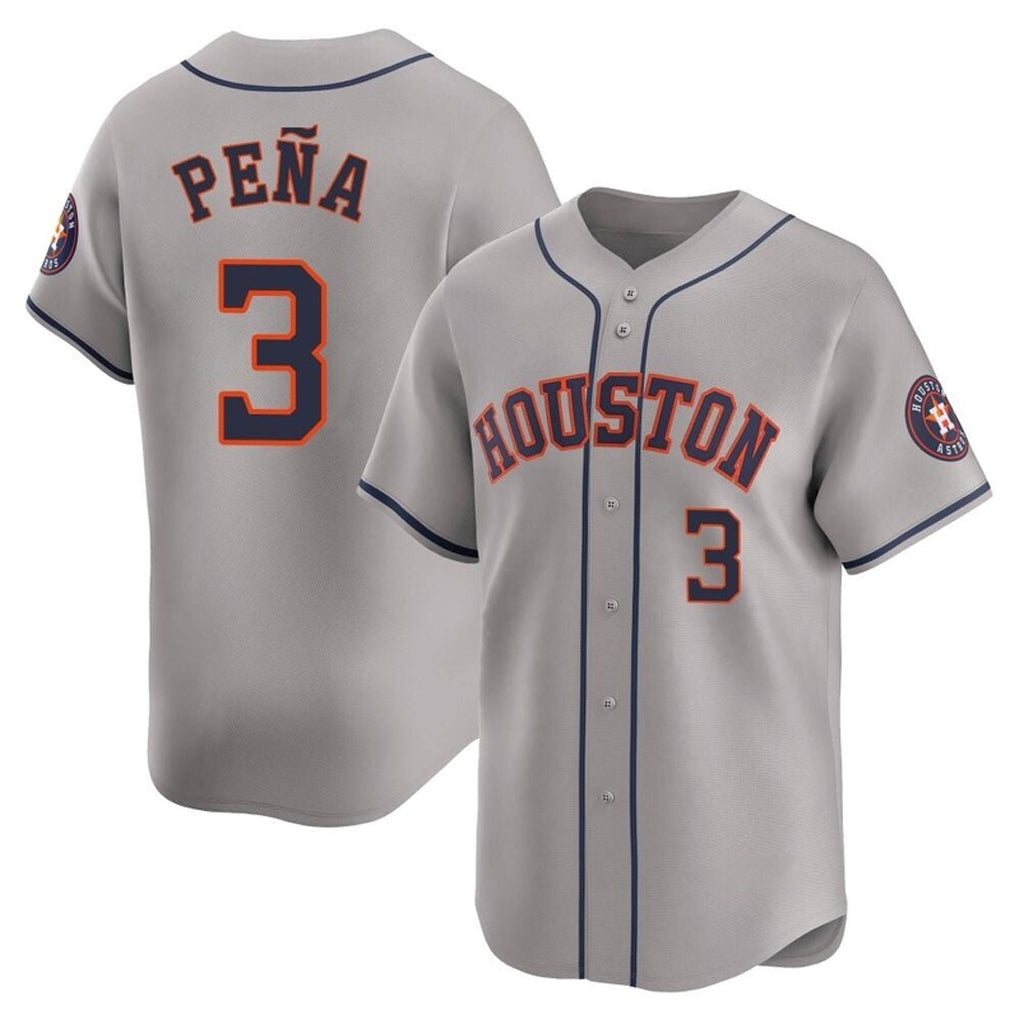 MATTH H.Astros #3 Jeremy Pe?a Player Gray Home Limited Stitched Jerseys